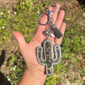 Cactus Keychain with Rhinestones